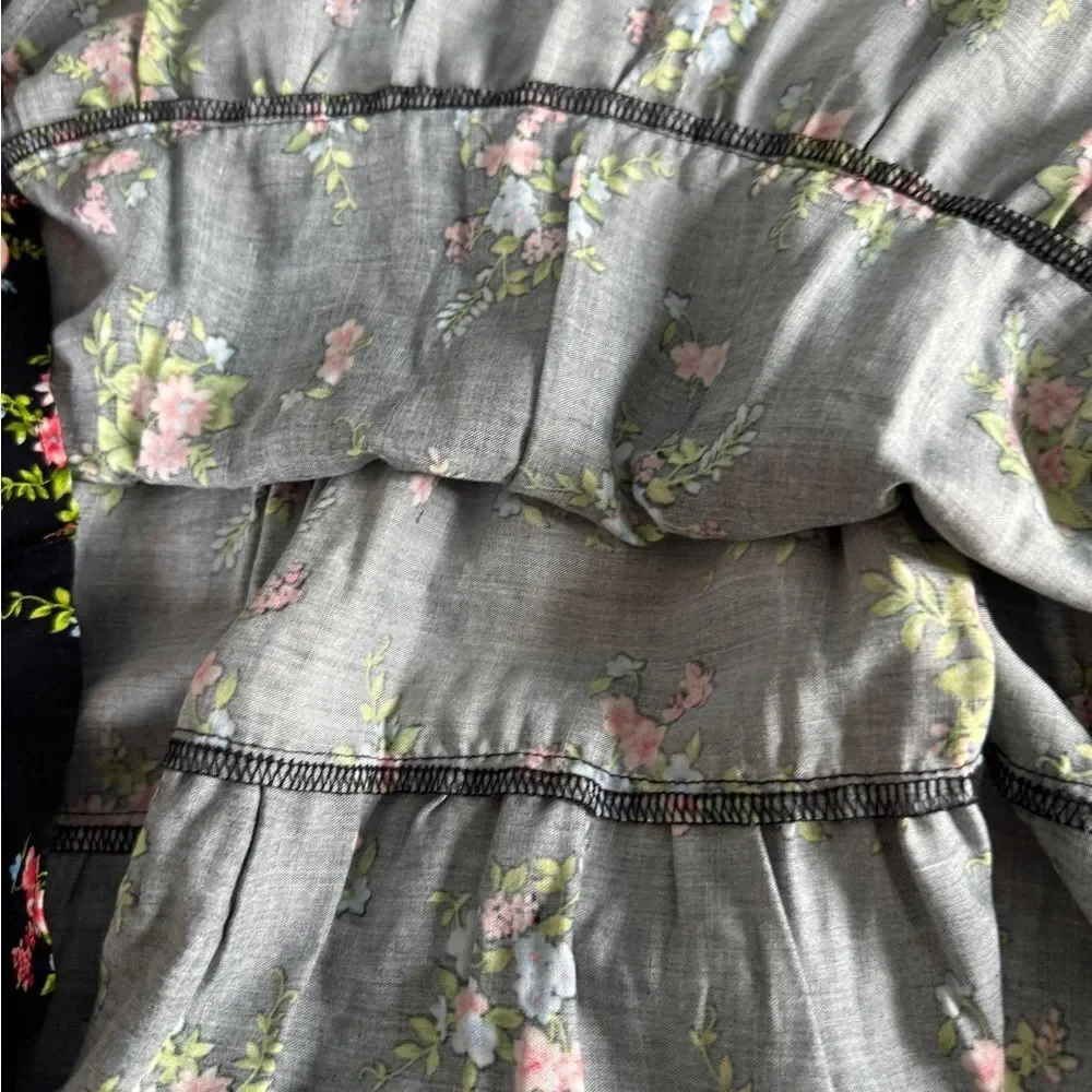 No Boundaries Black Floral Tiered Sundress – Women’s XXS Adjustable Straps - Picture 5 of 11